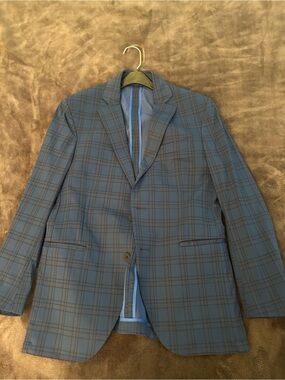 Twillory Performance Blue Plaid Sport Coat 40S